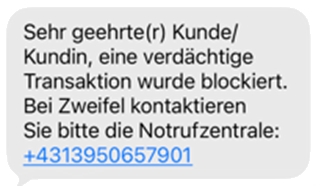 Phishing-SMS Beispiel